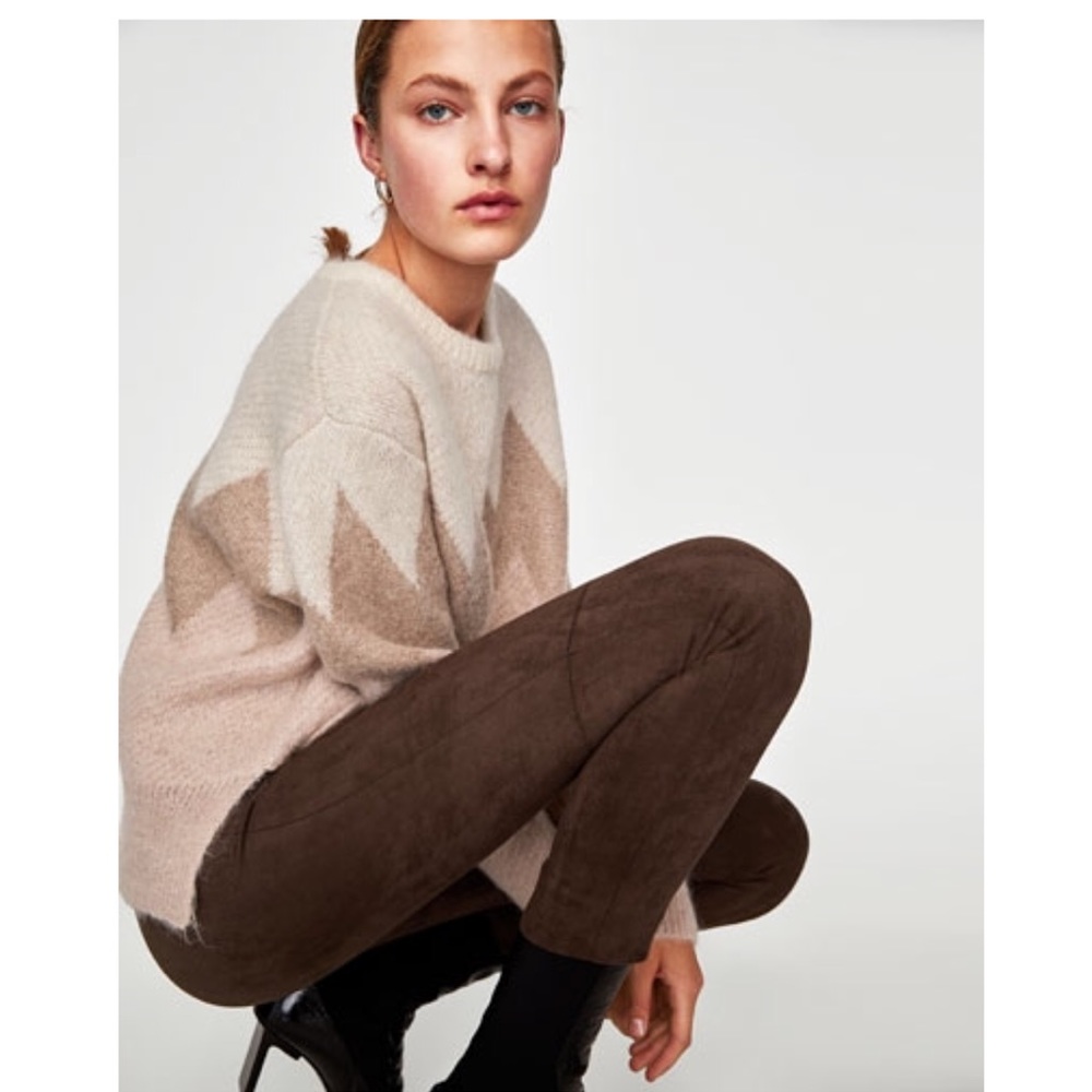 Zara faux suede leggings